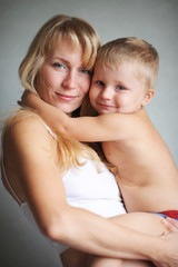 Mother and little boy