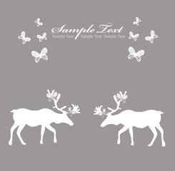 Reindeer card with butterfly