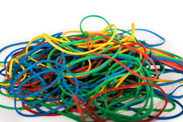 Pile of Multi-Colored Rubber Bands