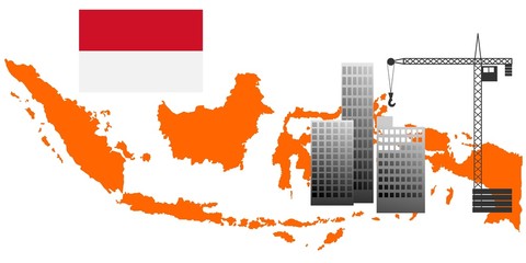 construction in Indonesia. vector