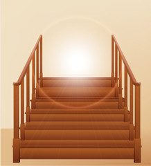 Wooden ladder, vector illustration