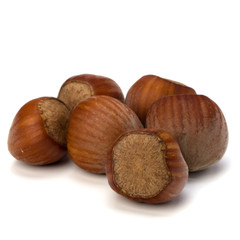 hazelnuts isolated on white background