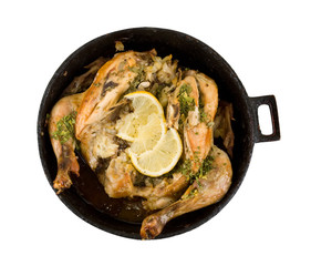roasted chicken on pan