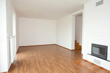 clean white room  interior of a country cottage