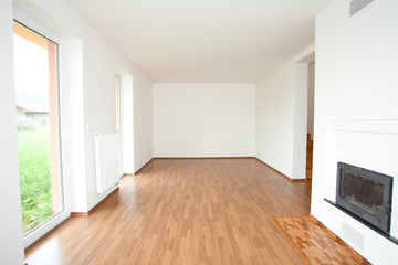 clean white room  interior of a country cottage