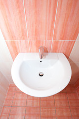 Fototapeta premium interior bathroom with pink tile in the house