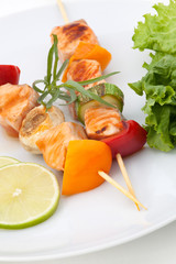 Salmon and Vegatable Skewers