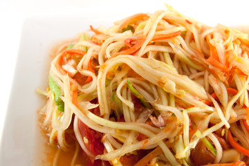 Thai papaya spicy salad or know as Som Tum