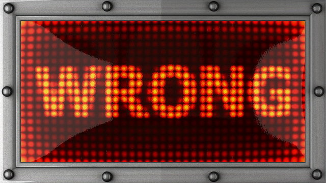 wrong announcement on the LED display