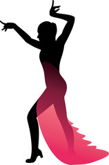 Obraz na płótnie Canvas Девушка, исполняющая танец фламенко