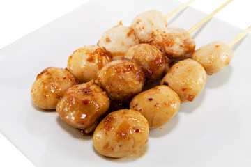 meatball grill with sauce