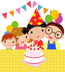 kids and cake,birthday