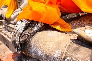 Ruined Old Temple of Ayutthaya, Thailand,