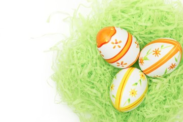 Easter eggs in bird nest
