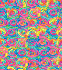 Seamless pattern of colourful roses.