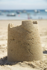 Sandcastle and sea