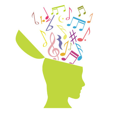 Music therapy, musical notes in the head
