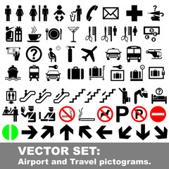 Vector set: Airport and Travel pictograms