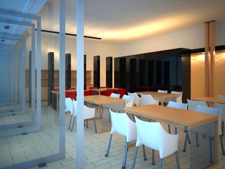 render interior of a restaurant