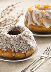 Easter cake with desiccated coconut