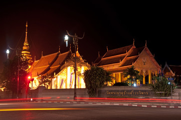 Fototapeta na wymiar Temple on night at Northern, Thailand.