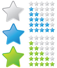Sterne Bewertung blau - grün set