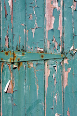 Green peeling paint background