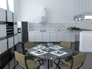 Interior of modern kitchen