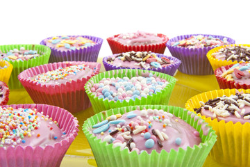 Colorful cup cakes