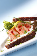 Tasty sandwich with salmon