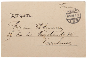 rückseite alte postkarte frankreich