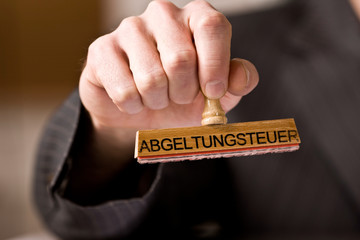 Hand mit Stempel