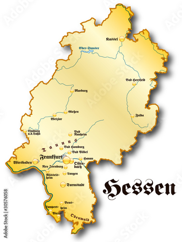 "Hessen Übersicht gold antik" Stockfotos und lizenzfreie Vektoren auf