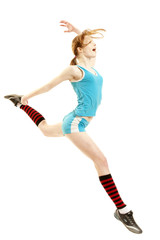 The girl takes last step before a victory