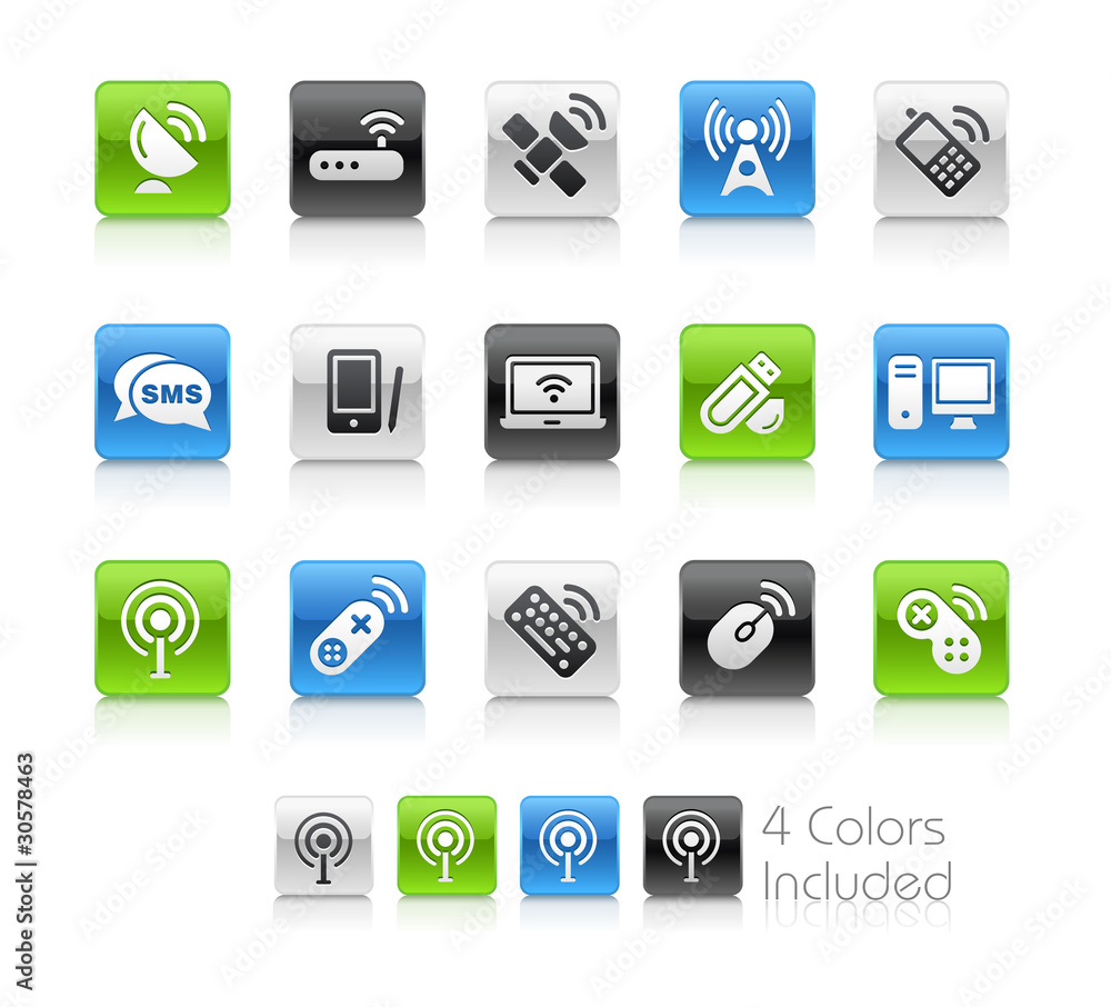 Poster wireless & communications / the vector file includes 4 colors