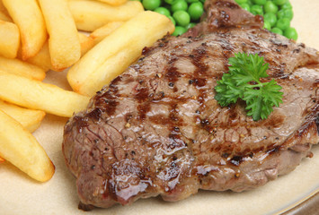 Sirloin Beef Steak Dinner with Chips