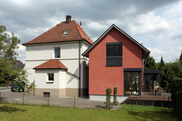 Fototapeta na wymiar Einfamilienhaus Renovierung