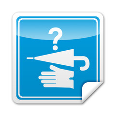 Pegatina cuadrada objetos perdidos con reborde