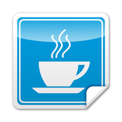 Pegatina cuadrada taza cafe con reborde