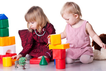 Children playing with blocks