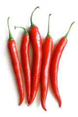 Fotobehang Red chili peppers © Popova Olga