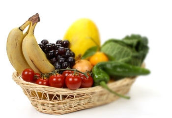 Fruits and vegetables in a basket