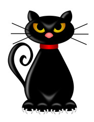 Halloween Black Cat Sitting