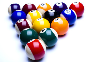 Billiard balls isolate on white