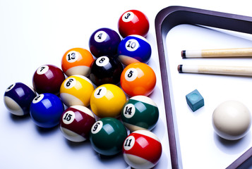 Billiard balls isolate on white