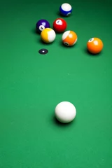 Foto op Plexiglas Pool game balls against a green © Sebastian Duda