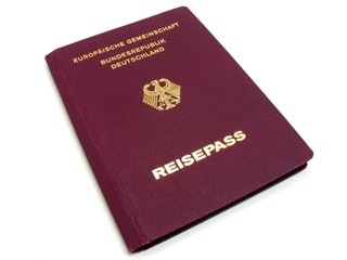 A German passport isolated on a white background