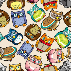 seamless owl pattern