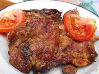 Juicy steak close up