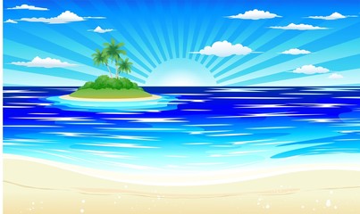 Spiaggia e Isola Tropicale-Exotic Beach and Island-Vector